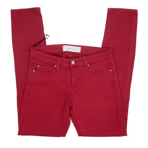 IRO Women's Jarod Adjuste Cardinal Red Skinny Jeans Size 24 NWT $199